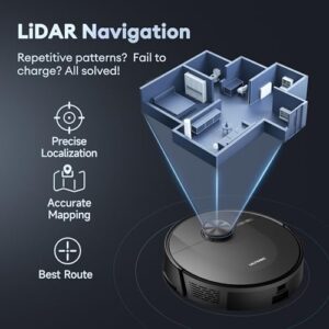 Discover the Ultenic D10 Robot Vacuum Cleaner with Mop, featuring 5000Pa suction, 15-minute lidar mapping, and allergy-friendly design. Perfect for pet hair and carpets, schedule cleanings with Siri/Alexa/Google or remote control from your app.