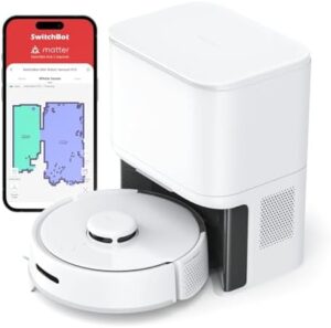 Discover the SwitchBot K10+ Mini Robot Vacuum Cleaner, a powerful and quiet robot hoover that covers 70 days on a single charge. Custom cleaning and LiDAR navigation ensure a thorough clean, while Alexa compatibility makes control easy.