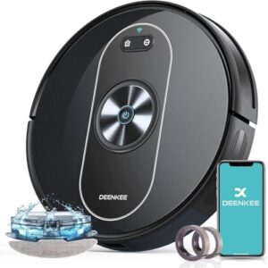 Discover the Deenkee Robot Vacuum with powerful 4000pa suction and advanced 3.0 gyro navigation, ideal for pet hair and hard floors. Up to 180 minutes runtime.