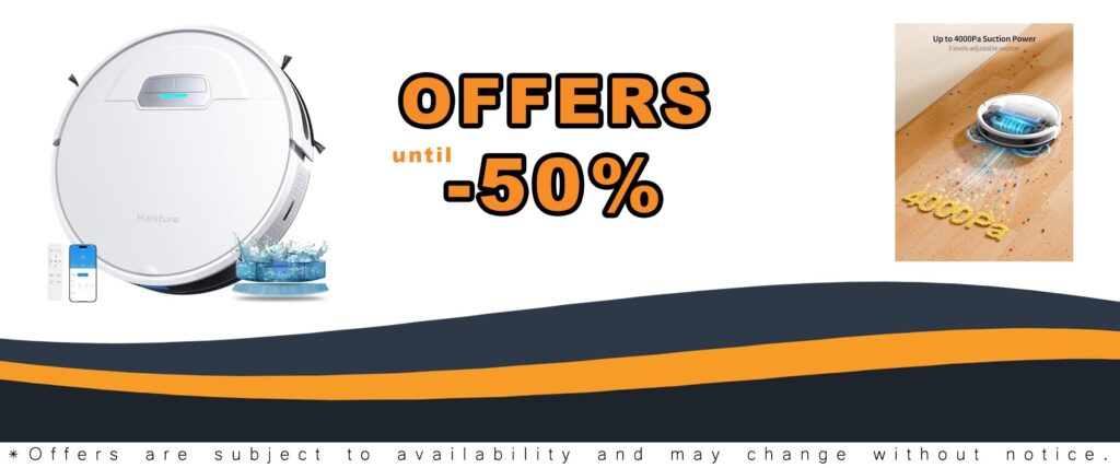HONITURE Robot Vacuum Cleaner with Strong Suction and Wi-Fi Connectivity