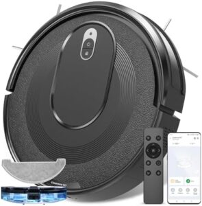 Experience powerful cleaning with the Vexilar W7 Robot Vacuum Cleaner and Mop, featuring 4000Pa strong suction, voice control, and automatic self-charging for pet hair, hard floors, and carpets.
