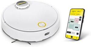 Clean floors made easy with Kärcher RCV 3 Robot Vacuum Cleaner. Mop function, remote control via app, LiDar navigation, obstacle detection and up to 120 minutes runtime for low-pile carpets and hard floors.