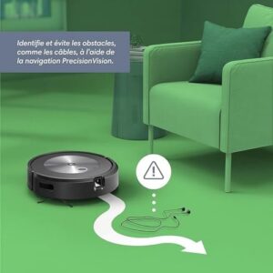 Discover the iRobot Roomba j7+ Wi-Fi Connect Robot Vacuum, ideal for pets. With automatic dirt disposal and dual brushes for multi-surface cleaning, learn, map, and adapt to your home with object detection and avoidance.