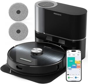 Here is the generated meta description:

"Effortlessly clean and mop your home with the Proscenic M9 Robot Vacuum, featuring 4500Pa suction, self-emptying station and double rotating mops. Perfect for pet hair and hands-free cleaning."