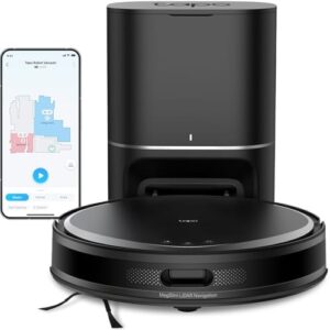 Here is the optimized SEO meta description:

"Effortlessly clean your home with Tapo's Ultra-Slim LiDAR Robot Vacuum & Mop, featuring 5300Pa max suction, self-emptying dock and compatibility with Alexa & Google Home - upgrade now and enjoy dust pickup rates of 97%+!"