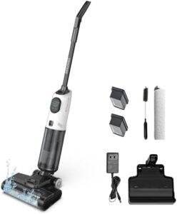 Here is the optimized SEO meta description:

"Effortlessly clean hard floors and vacuum wet messes with this all-in-one cordless mop vacuum, featuring smart control and self-cleaning system for effortless maintenance. Perfect for busy homes!"
