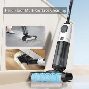 Here is the optimized SEO meta description:

"Effortlessly clean hard floors and vacuum wet messes with this all-in-one cordless mop vacuum, featuring smart control and self-cleaning system for effortless maintenance. Perfect for busy homes!"
