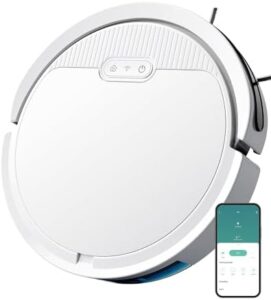 "Effortlessly clean your home with the 2-in-1 Robot Vacuum and Mop, featuring 5000Pa suction and up to 120 minutes of run time. Perfect for pet owners and busy households, with automatic mopping capabilities."