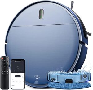 Discover the ultimate pet hair solution with this robot vacuum and mop combo. Strong 1400Pa suction, 230ML water tank, and compatible with Alexa/App/Google Assistant for easy control. Perfect for hard floors and low pile carpet. Order now and save on your new favorite cleaning companion! (146 characters)