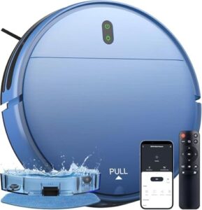 Here is the output:

"Boost your cleaning routine with this 2-in-1 robot vacuum & mop, ideal for hard floors, carpets, and pet hair. Self-charging and WiFi/APP compatible."