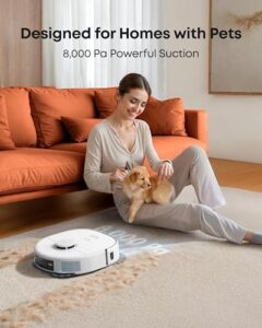 Discover the eufy X10 Pro Omni Robot Vacuum Cleaner with Mop, featuring 8,000Pa powerful suction, dual mops, and advanced AI obstacle avoidance. Plus, auto-mop washing, drying, emptying, and refilling for a hassle-free cleaning experience.