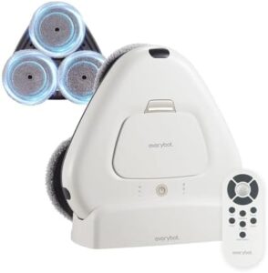 Here is the meta description:

"Transform your cleaning routine with the EVERYBOT Three-Spin robot mop, featuring triple spinning discs and remote control. Perfect for hard floors, compact design: 32x30x99mm"