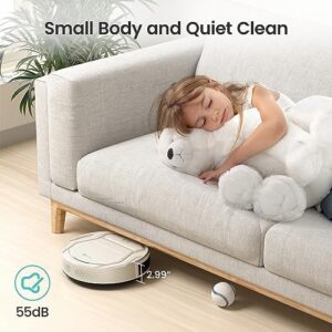 Discover the Lefant M210P Champagne Robot Vacuum Cleaner, a slim 7.8cm robot with 2200Pa suction, perfect for pet hair and hard floors. Ideal for Alexa voice control and self-charging.