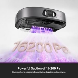 Discover the Eureka J15 Pro Ultra robot vacuum cleaner with mop, featuring 16200Pa suction, FlexiRazor anti-hair tangling and AI obstacle avoidance. Perfect for pet owners, this device is also voice-controlled, self-cleaning and has a detachable washable mop.