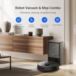 Here is the generated SEO meta description:

"Upgrade your cleaning routine with the EZVIZ RE4 Plus Robot Hoover Mop, featuring 4L self-emptying station, 4000 Pa suction power, and LiDAR obstacle avoidance. Perfect for pet-friendly homes, covering up to 300㎡."