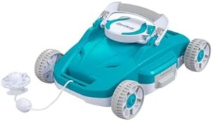 "Effortlessly clean your pool with the Bestway AquaTronix G200 robot vacuum, featuring advanced navigation and 3-stage cleaning for a sparkling outcome. Save time and money - no more manual scooping!"