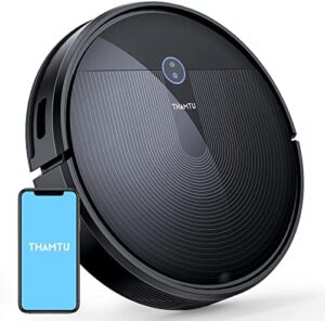 Explore the power of cleaning with the Thamtu Robot Vacuum & Mop Combo, featuring 100-minute runtime, voice control, and ultra-thin design for pet hair and medium-pile carpets.