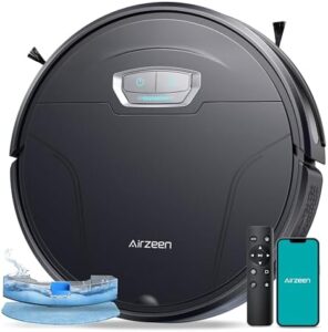 Get the perfect clean with this robot vacuum and mop combo, featuring strong 4500Pa suction, carpet auto-boost, and slim design. Ideal for pet hair, carpets, and hard floors.
