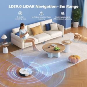 Discover the Lubluelu 3-in-1 robot vacuum with mop, featuring 4500Pa suction, laser navigation, and WiFi/App/Alexa control. Perfect for hard floors, pet hair, and carpets - boosts cleaning power on carpets!
