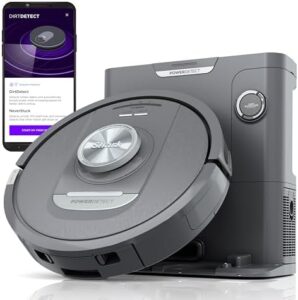 Here is the generated meta description:

"Effortlessly clean pet hair and odors with Shark PowerDetect Robot Vacuum's NeverStuck tech, auto deep-cleans carpets & hardfloors, and holds 60 days of dirt, perfect for busy homes, no dust bag needed!"