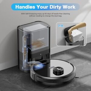 Get the ultimate cleaning experience with the Robot Vacuum and Mop Combo L9000 Plus, featuring self-emptying, 60-day capacity, LiDAR navigation, and schedule control. Perfect for pet owners and those with hard floors and carpet.