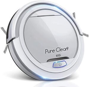 Experience the power of cleaning with Pure Clean Robot Vacuum Cleaner's upgraded lithium battery, offering 90 minutes of uninterrupted run time. Perfect for pet owners and allergy sufferers alike, this robotic home cleaner tackles stairs, carpets, and hardwood floors with ease.