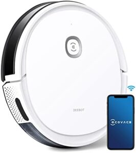 "Effortlessly clean and mop your floors with the Ecovacs DEEBOT U2 Robot Vacuum Cleaner, featuring OZMO Mopping, 3 suction levels, and Z-shape cleaning path. Perfect for hard floors and low-pile carpets."