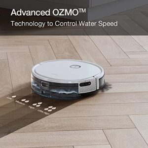 "Effortlessly clean and mop your floors with the Ecovacs DEEBOT U2 Robot Vacuum Cleaner, featuring OZMO Mopping, 3 suction levels, and Z-shape cleaning path. Perfect for hard floors and low-pile carpets."