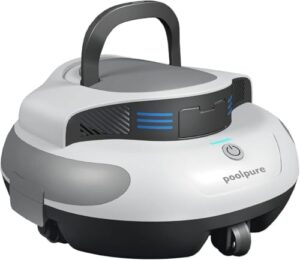 Here is the generated meta description:

"Effortlessly clean your pool with the POOLPURE Vacuum Cleaner, featuring a powerful double motor, long-lasting 5000mAh battery, and self-parking function. Ideal for 90m² submerged pools, now at an unbeatable price - don't miss out on this amazing deal!"