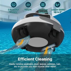 Here is the generated meta description:

"Effortlessly clean your pool with the POOLPURE Vacuum Cleaner, featuring a powerful double motor, long-lasting 5000mAh battery, and self-parking function. Ideal for 90m² submerged pools, now at an unbeatable price - don't miss out on this amazing deal!"