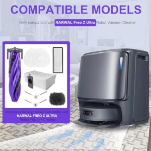Upgrade your Narwal Freo Z Ultra robot vacuum's cleaning power with this comprehensive accessory pack. Includes 2 main brushes, 6 HEPA filters, and more for optimal performance and maintenance.