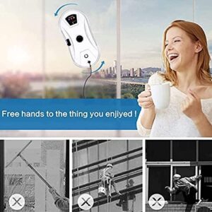 Here is the optimized SEO meta description:

"Effortlessly clean windows with this 5600 Pa suction power adjustment robot, suitable for glass, tiles, and mirrors. Anti-drop technology ensures safe operation."
