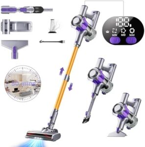 Here is the generated SEO meta description:

"Powerful cordless vacuum cleaner with 450W motor and 40Kpa suction, perfect for hardwood floors, carpets, and pet hair. Up to 50 minutes rechargeable battery life."