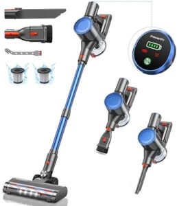 Unlock a powerful cleaning experience with Powerffy's Cordless Vacuum Cleaner, featuring 2 modes and 6-in-1 versatility for pet hair, hardwood floors, and tile. Get up to 45 minutes of cordless cleaning on a single charge!