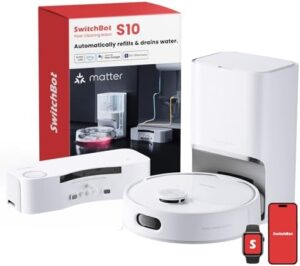 Here is the generated SEO meta description:

"Effortlessly clean your floors with the SwitchBot S10 Robot Vacuum Cleaner, featuring a dual station design, self-draining and refilling, and advanced 6500Pa suction. Save time and effort with its auto mop washing and drying features."