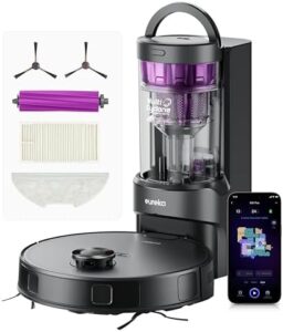 Discover the E20 Plus robot vacuum cleaner with self-emptying station, perfect for hands-free cleaning up to 45 days. Features AI obstacle avoidance and lift mop for carpets, plus strong suction power of 8000Pa.