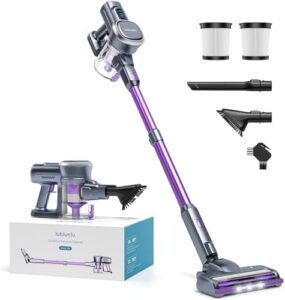 Discover the power of a cordless vacuum cleaner that runs up to 50 minutes, perfect for quick cleanups on carpets, hardwood floors, and pet hair. Lightweight and easy to maneuver.
