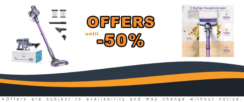 Cordless Vacuum Cleaner - Max 50 Min Runtime, Lightweight for Carpets and Pet Hair