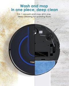 Discover the ultimate pet-friendly cleaning solution! This robotic vacuum with mop features hidden lidar camera navigation, ultra-thin design & smart pet hair removal capabilities.
