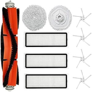Upgrade your Dreametech robot vacuum's cleaning performance with this comprehensive replacement parts kit, featuring a main brush, side brushes, mop pads, and stand. Includes 3 HEPA filters for improved air quality.