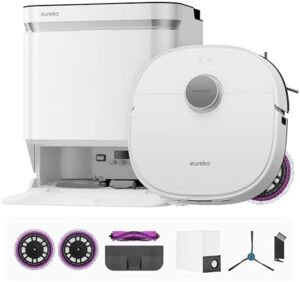 Here is the generated SEO meta description:

"Effortlessly clean your home with Eureka J15 Pro Ultra Robot Vacuum and Mop featuring 16,200 Pa suction, self-emptying base, and intelligent obstacle avoidance. Enjoy automatic hot water washing and drying."