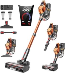 Here is the generated SEO meta description:

"Powerful cordless vacuum cleaner with 550W motor, 45KPA suction, and 60 minutes runtime. Ideal for pet hair, carpets, hard floors, and daily cleaning. Lightweight and easy to use."