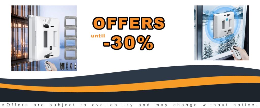 CHHMAELOVE 80W Intelligent Window Cleaner Robot with 3000Pa Power and Dual Mode Cleaning