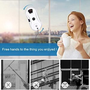 Here is the meta description:

"Effortlessly clean your windows with this smart robot, featuring automatic water spray and remote control for indoor and outdoor glass surfaces. Say goodbye to streaks and smudges!"