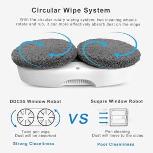 Here is the output:

"Revolutionize your cleaning routine with DDC55's automatic window cleaner robot. Features remote control and includes 12 cloths for indoor and outdoor use, perfect for glass and tile surfaces."