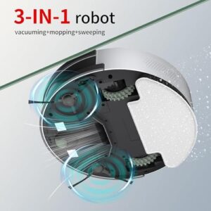 Discover the Super Slim Vacuum Robot with wiping function, perfect for hard floors, carpets & pet hair. Compatible with WiFi/APP/Alexa and featuring remote control K5 for effortless cleaning.