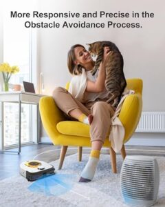 Perfect pet hair management with the Cyclone Robotic Vacuum Cleaner. 22000 Pa suction power and LiDAR navigation ensure efficient cleaning, while Wi-Fi/app control lets you schedule or start cleaning anywhere!