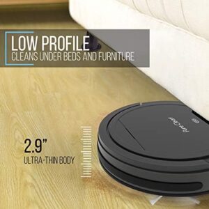 Here is the meta description:

"Effortlessly clean carpets, hardwood floors and more with this robotic vacuum cleaner. Auto detects stairs, features air filter for pet hair allergy sufferers."