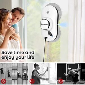 Here is the generated SEO meta description:

"Clean windows effortlessly with this smart robot, featuring automatic water spray and remote control. Perfect for glass doors, tiles, and windows - compact design for easy storage."