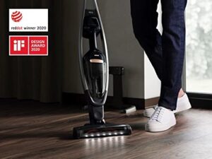 Powerful cordless vacuum cleaning at your fingertips with the QX9 QX9-1-ANIM, featuring a compact design and low noise level of 76 decibels.